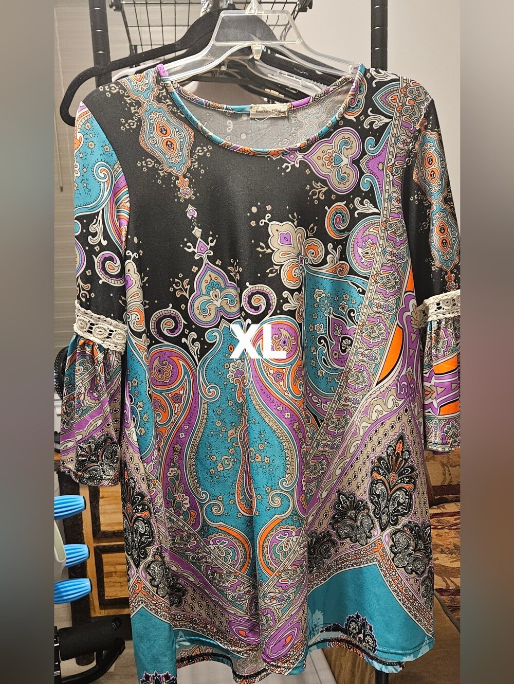 Paisley Print Bell Sleeve Top - Multi